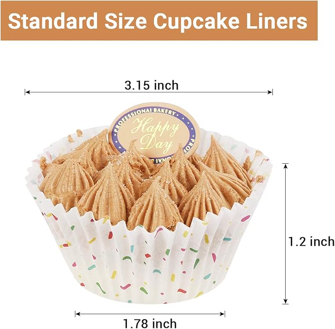 Candy White Cupcake Liners - Gifbera Standard Baking Cups Odorless Greaseproof Paper Muffin Wrappers, Pack of 200 - Image 4