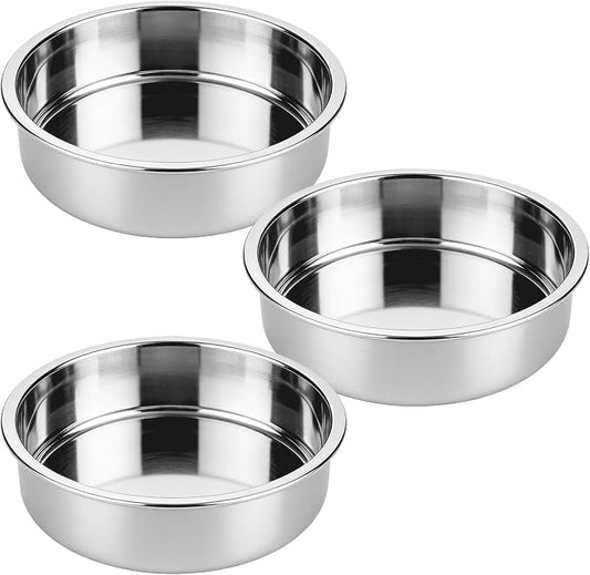 tifanso 3PCS 8" Round Stainless Steel Even Heating Cake Pans for Baking | Stackable Design, Perfect for Layer Cakes Birthday Parties & Weddings, Dishwasher Safe, Ideal for Home Bakers by tifanso
