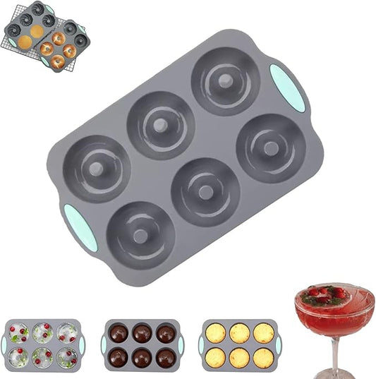 Christmas Wreath Ice Mold Silicone Tray - 6 Hole DIY Holiday Baking Pan for Festive Drinks, Chocolate Making - Easy Release & Clean, Cold & Heat-Resistant Reusable for DIY Crafts, Desserts (Style5)
