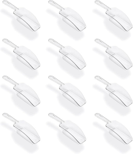 Super Z Outlet 5.5" Mini Acrylic Plastic Kitchen Scoops for Weddings, Candy Dessert Buffet, Ice Cream, Protein Powders, Coffee, Tea (Clear)