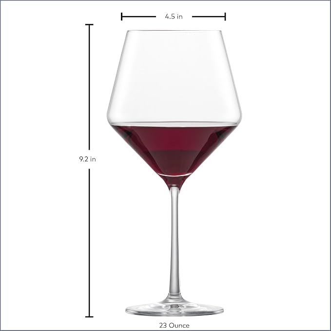 Zwiesel Glas Pure Burgundy Red Wine Glass (Set of 4), Graceful Burgundy Glasses for Red Wine, Dishwasher-Safe Tritan Crystal Glasses, Made in Germany (23 Ounce) - Image 6