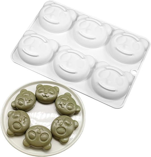 mostsom Silicone Mousse Mold Panda Shape Non-Stick Chocolate Dessert Molds, Flexible Baking Mold for Mousse Cake, Pudding, Jelly, Candy, Ice Cube (A_ Panda)