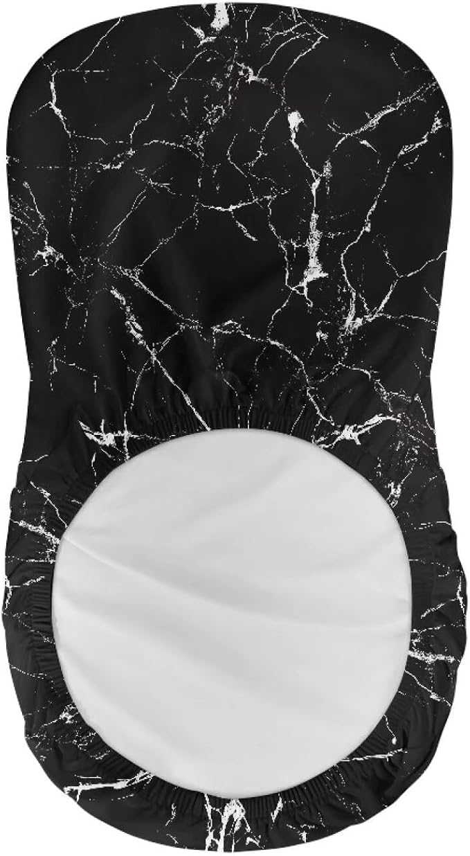 Black Marble Crack Bar Chair Seat Covers for Dining Room Decorative Covers for Bar Chair Stretch Chair Seat Covers Set of 2 Soft Barstool Chair Seat Cushion Slipcovers - Image 5