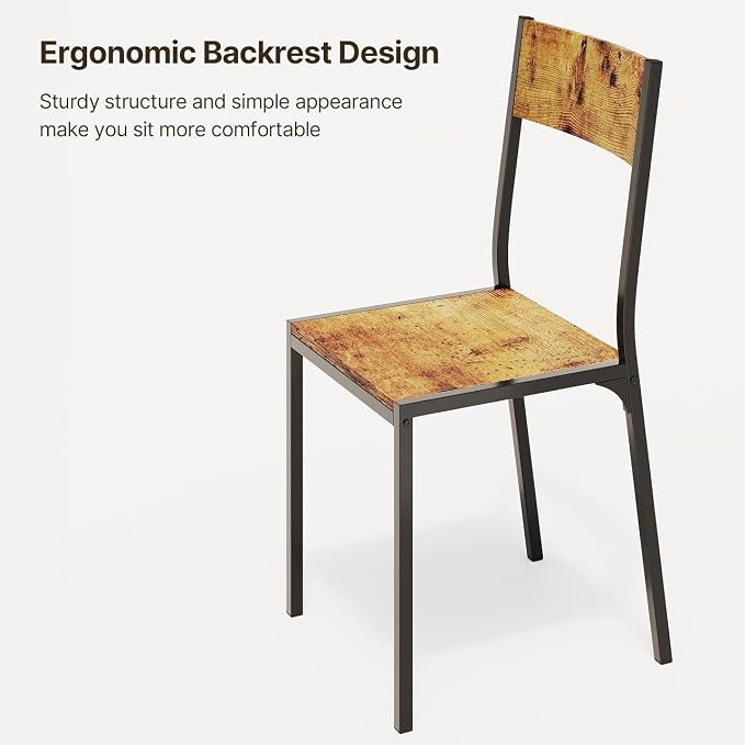 Gizoon 7-Piece Dining Table Set for 6, Kitchen Table with Chairs Rustic | Spacious rustic 6-person dining set with under-table storage rack. Ergonomic chairs slide under table to maximize space. - Image 8
