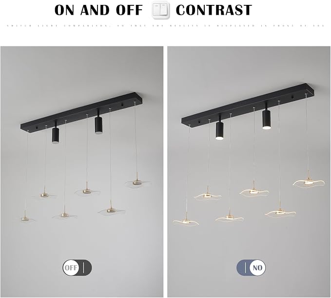Siittoo 40" Modern LED Pendant Light, Dimmable Kitchen Island Light | 34W LED Pendant with Remote, Adjustable Height, 3000K-6000K Dimming for Kitchen Island & Dining Room - Image 5