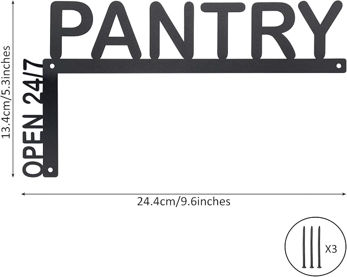 "Elegant Pantry Signs for Door Corner and Topper Decor - Versatile, Durable, and Waterproof 9.6""x5.3"" Decorative Plaque（left） " - Image 2