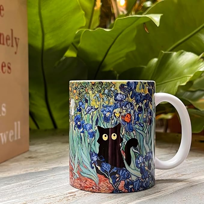 Famous Art Paintings Funny Cat Coffee Mug for Artist Cat Lovers, Famous Picture Classic Art Aesthetic Canvas Mug Gift for Women - Image 4