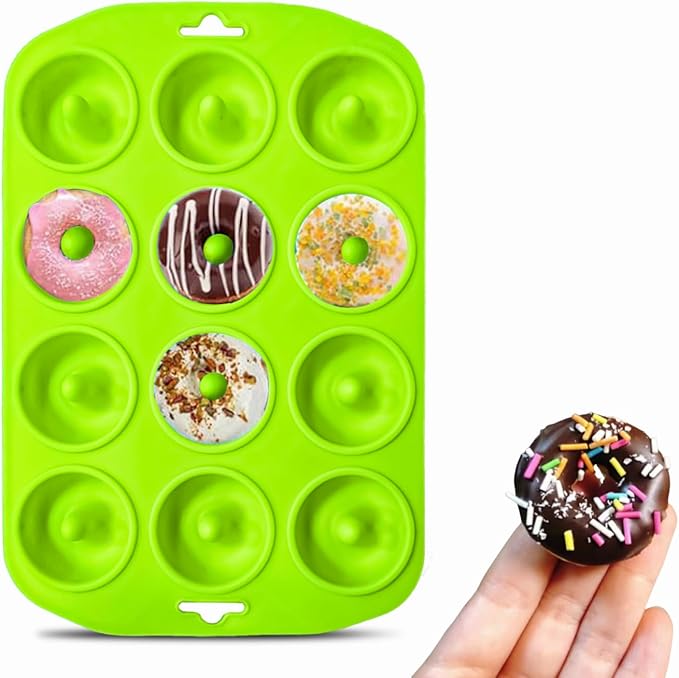 Silicone Donut Pan, Bite Size Silicone Donut Pans for baking, Mini Donut Pan, Mini Baking Pan for baking delicious donuts, Non-stick Bottom, Easy to Clean