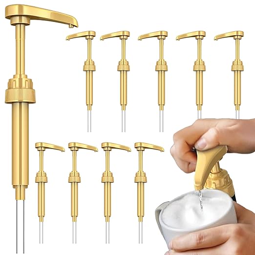 Syrup Pump - 10 Pieces Coffee Flavoring Syrup Pump | Fit 750ml Food-Grade PP Dispenser Pumps for Coffee Syrups Bottles, Beverages, and Kitchen Use | Durable & Easy Dispensing