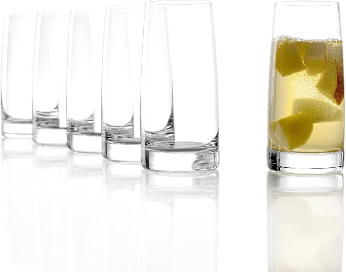 Stölzle Lausitz Highball Glasses Small Experience Set of 6, 12.25 oz – Elegant Glasses for Water Drinks & Juice – Premium Crystal Cocktail Glasses – Dishwasher & Shock-Resistant Made in Germany | Small highball and cocktail glasses for water, juice and... by St%C3%B6lzle%C2%A0Lausitz