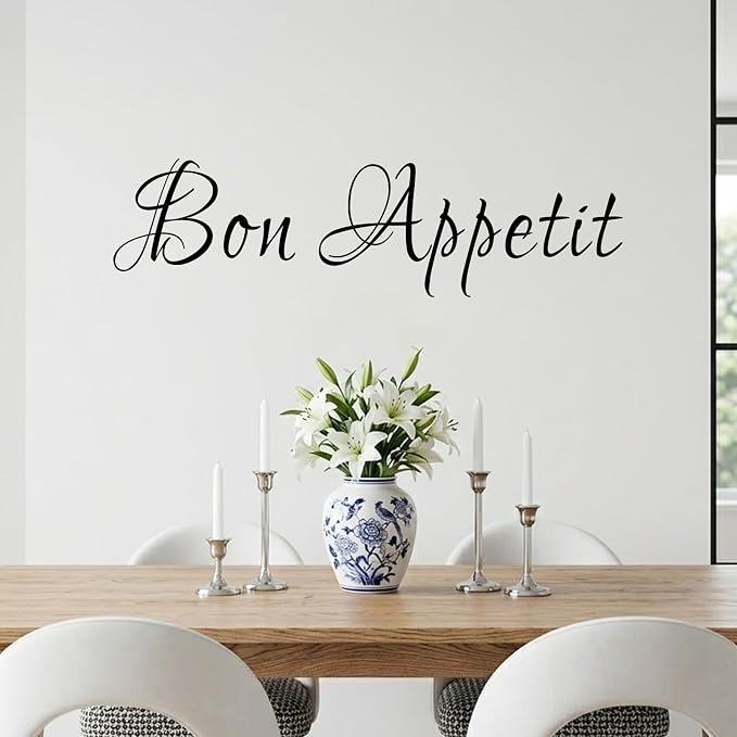 Bon Appetit Italian Vinyl Wall Decal for Dining Room Kitchen(Black,6" h x22 w) - Image 6