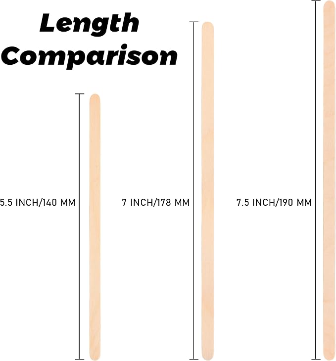 ANTETOK Wooden Coffee Stirrers - Coffee Stir Sticks 7.5 Inch,100pcs Disposable Birch Wood Coffee/Beverage Stirrers,Swizzle Drink Sticks,Coffee Bar Accessories - Image 6
