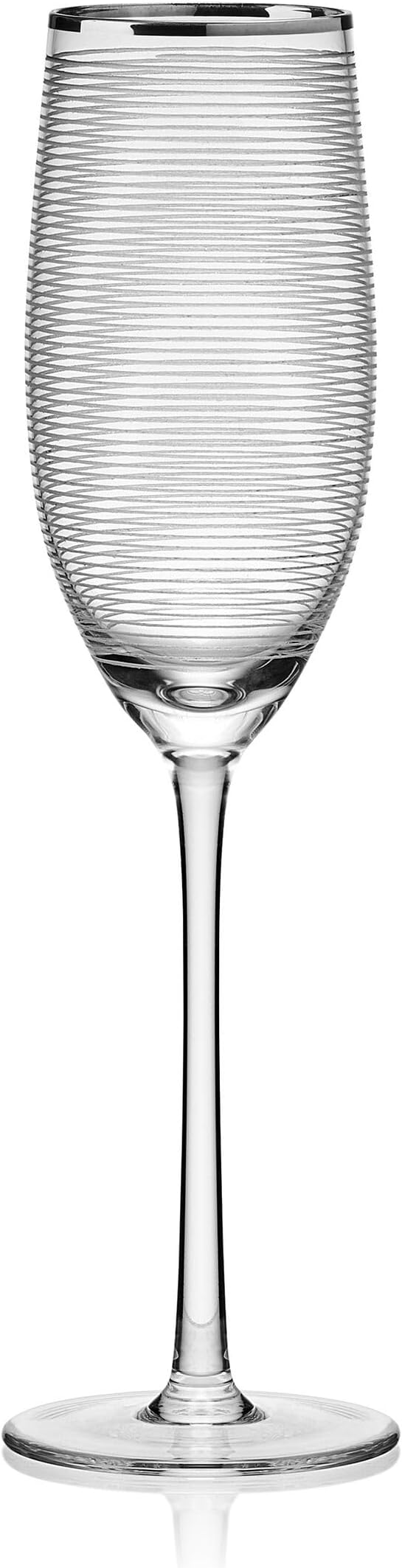 Mikasa Cheers Set of 4 Platinum Rim Champagne Flutes, 8 Ounce - Image 9