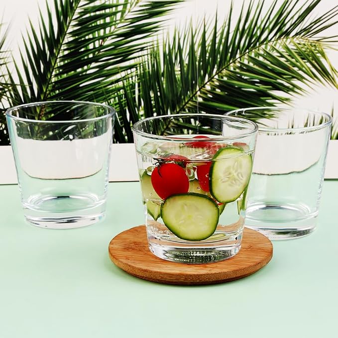 9oz Lowball Glasses, 24pc Short Glass Sets - Lead-Free Crystal Drinking Glasses for Water, Mojito, Tom Collins - Premium Bar Glassware & Cocktail Glass Set (24, Small) - Image 3