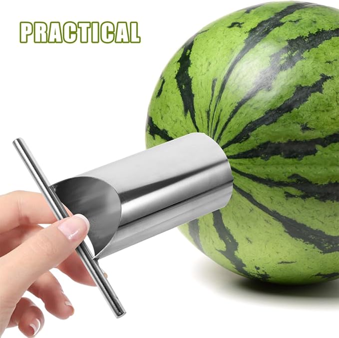 Kichvoe Stainless Steel Watermelon Puncher Cutter Core Tool, Round-shaped Ring Edge Fruit Watermelon Opening Tool, Versatile Manual Coring Gadget for Kitchen and Fruit Preparation - Image 3