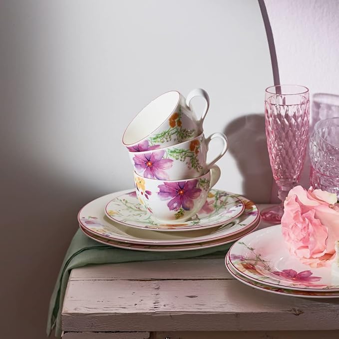 Villeroy & Boch Mariefleur Basic Breakfast Saucer, 7.5 Inch | White multicolor porcelain saucer, made in Germany, dishwasher and microwave safe, pairs with a cup on the coffee table - Image 3