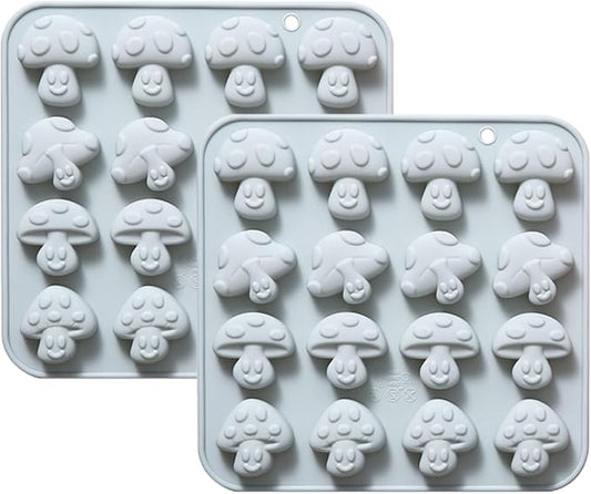 32 Cavities Mushroom Shape Candy and Chocolate Silicone Molds,Unique and Cute, Non-Stick, Baking Molds for Making Birthday Cake, Cake Decoration, Jelly, Cupcake, Ice Cubes 2 Count