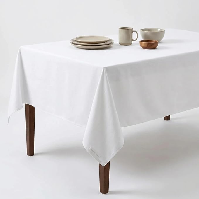 Urban Villa Tablecloth Cotton Tabletop 60x84 (6-8 Seats) White by CottonTrends