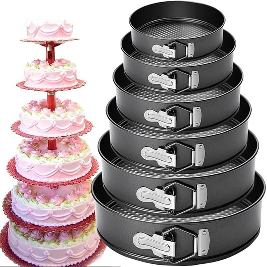 6PCS Springform Pan Round Non Stick Cheesecake Pan Durable Cake Baking Pans with Removable Bottom Cake Molds for Baking by Yetthpowr