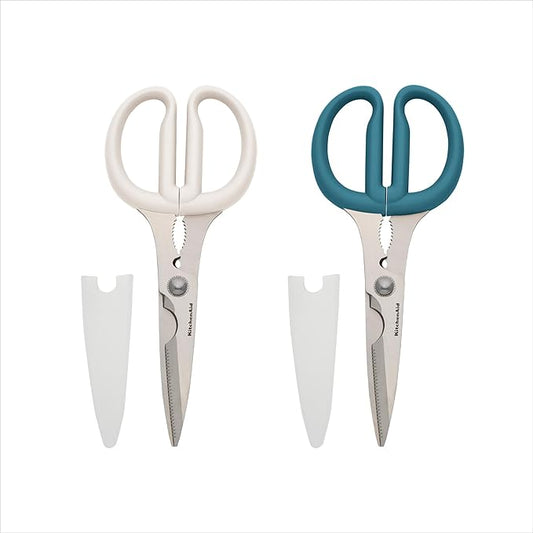 KitchenAid Multipurpose Shear Set, Versatile Scissors with Nutcracker, Bottle Opener, Ergonomic Handles with Protective Blade Covers, 2-Piece by Unknown