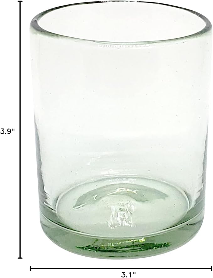 Clear 10 oz Tumblers (set of 6), Hand Blown Mexican Glassware, Recycled Glass Drinking Glasses, Lead-Free, Cocktail Margarita Glasses, Wine Glasses, Shot Glasses, Whiskey Glasses (Tumbler) - Image 9