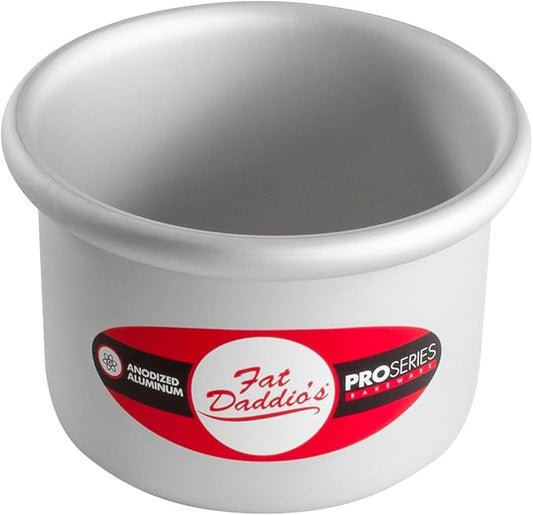 Fat Daddio's PRD-43CASE Anodized Aluminum Round Cake Pan, 4 x 3 inch, Set of 6 by FatDaddios