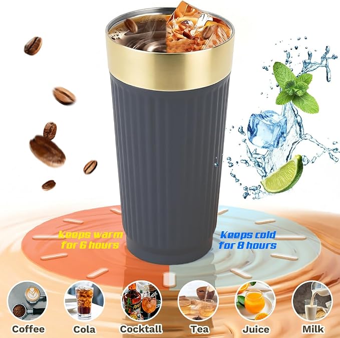 Vacuum Insulated Stainless Steel Travel Coffee Mug,Leak Proof Cup with Lid | 304 stainless steel mug with vacuum insulation, leak proof lid, silicone grip and car cup holder friendly design - Image 2