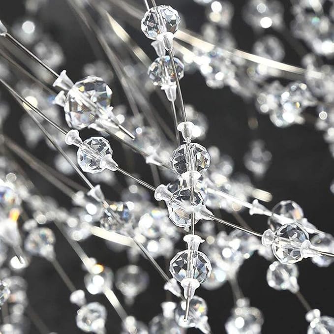 Modern Gold Crystal Firework Chandelier Linear Lighting Fixtures | 35.5" Sputnik Ceiling Light Fixture Rectangular Hanging Pendant Light for Kitchen Island Dining Room Living Room 12-Lights - Image 6