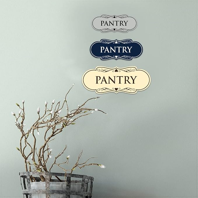 Designer Pantry Sign (Ivory/Dark Brown) - Medium (5 Pack) - Image 5
