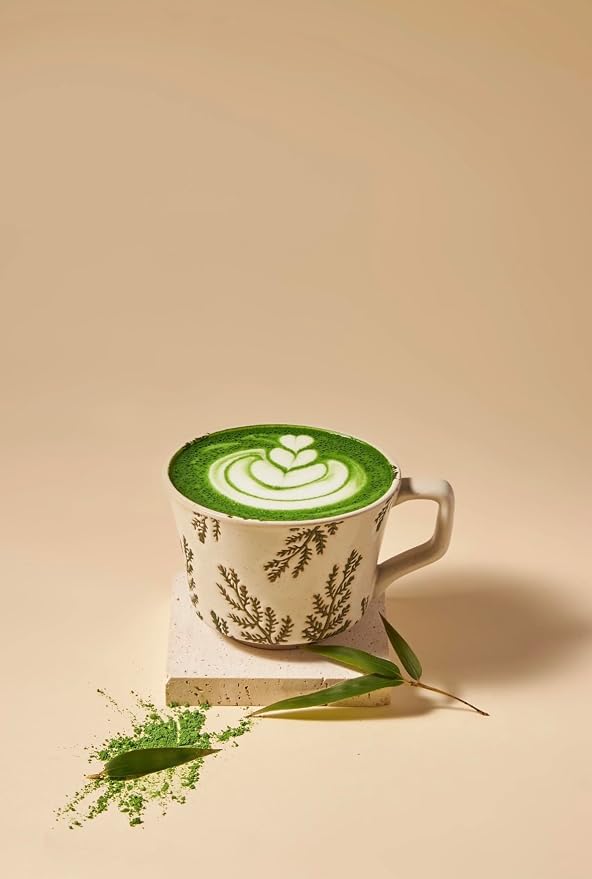 Handmade Ceramic Coffee Mug with Handle for Tea Latte,12 oz. Microwave Dishwasher Cup, Art Gifts Green Plant Leaf Mug, Cup for Coffee, Tea & Hot Chocolate, Cypress Leaves - Image 5