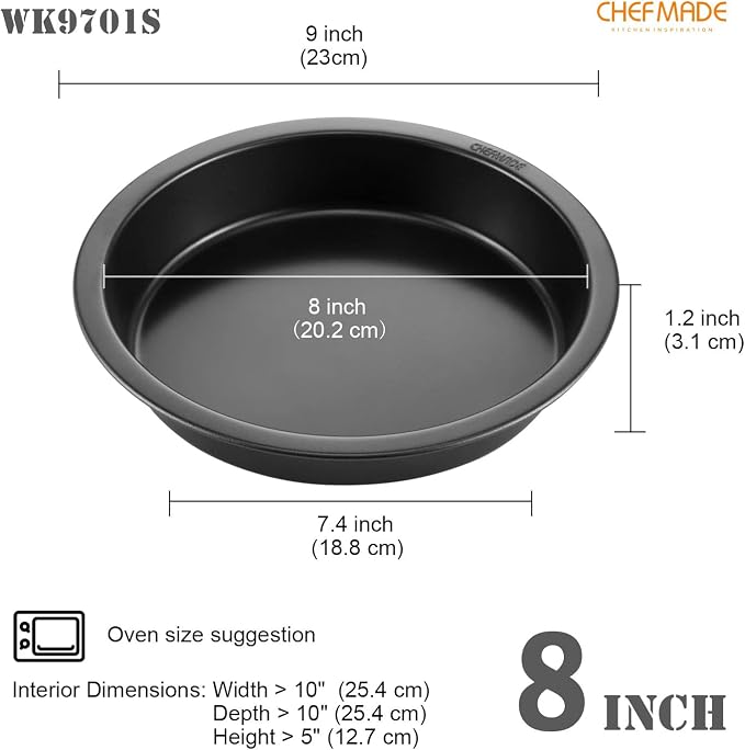CHEFMADE Round Cake Pan, Nonstick 8 Inch Cake Pan for Baking, Set of 2 - Image 2