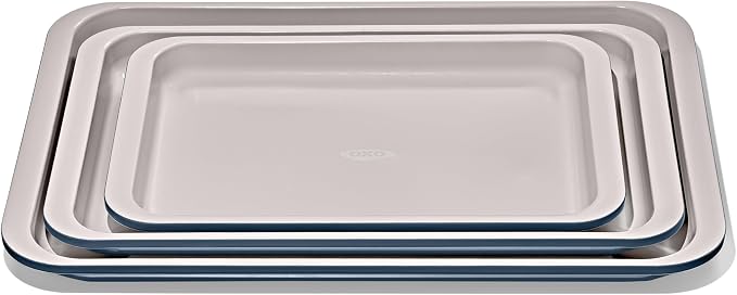 OXO Good Grips Non-Stick Pro Ceramic Coated Metal Bakeware 3-Piece Sheet Pan Set – Storm Blue by Unknown