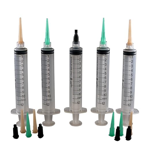 Dessert Decorating Kit with 10 CC Manual Syringe & Blunt Dispensing Tips. (Non sterile/Non Medical)