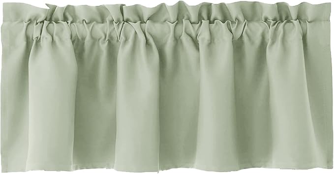 Hiasan Valance Curtains for Kitchen Blackout Thermal Insulated Solid Window Curtain Valance, Seafoam Green, 52 x 18 Inches, 1 Panel - Image 8