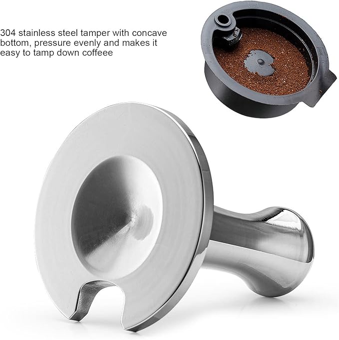 Tyenaza 51mm Stainless Steel Coffee Tamper, Ergonomic Easy to Clean Heavy Duty Coffee Tamper with Handle for Coffee Machines