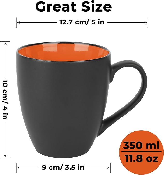 MIAMIO - Coffee Mugs Set of 6 (12 oz) - Le Papillon (Mixed) - Modern Home | Ceramic coffee mugs for coffee, cappuccino and tea, 12 oz for everyday use - dishwasher safe - practical for daily use - Image 6