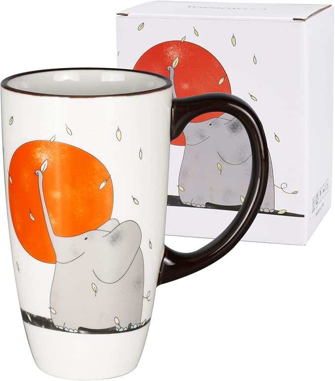 Ceramic Coffee Mug Porcelain Novelty Elephant Mug for Animal Lover 20 oz Large Tea Mug Birthday Gifts for Women Men Mom Dad Kid Teacher Friend Give for Christmas Housewarming Holiday White by ToCooTo