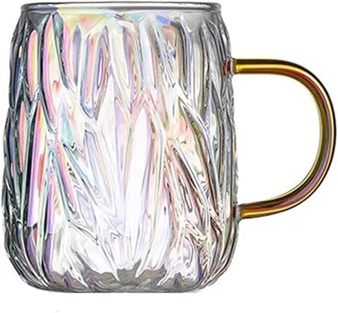 Glass Tumblers Glass Coffee Mugs with Handles for Tea Latte Juice Kitchen Glassware(Multi-colored) by Unknown
