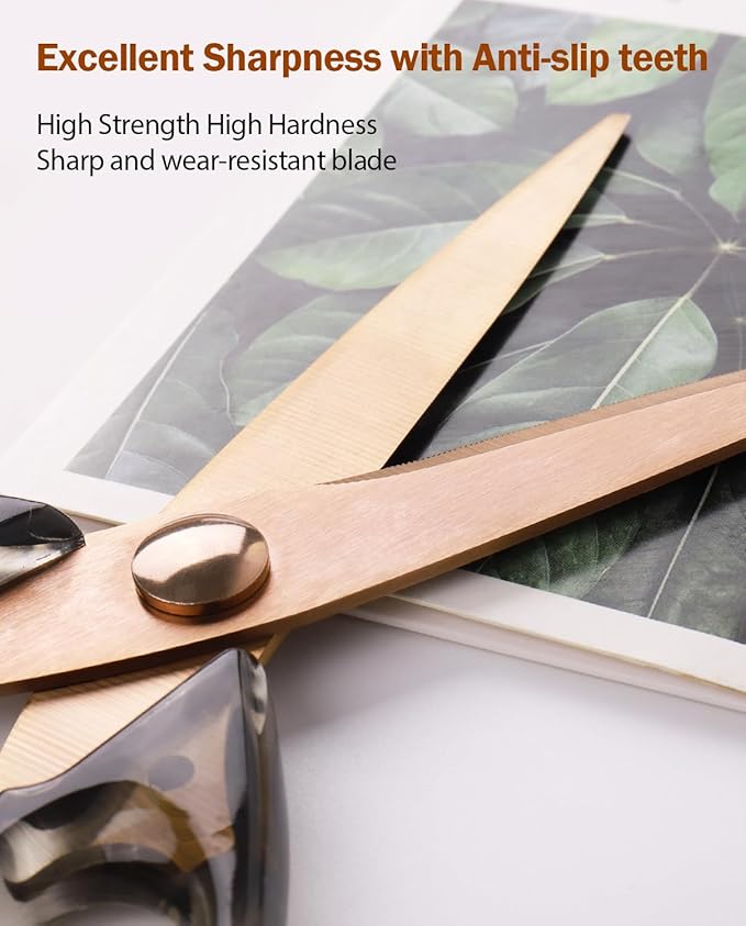 Kitchen Scissors All Purpose, ARCHIKING Kitchen Shears Cooking Scissor, Meat&Poultry Shears,Acrylic Handle Stainless Steel Utility Scissors with Comfort Grip Everyday Use (Brown) - Image 2