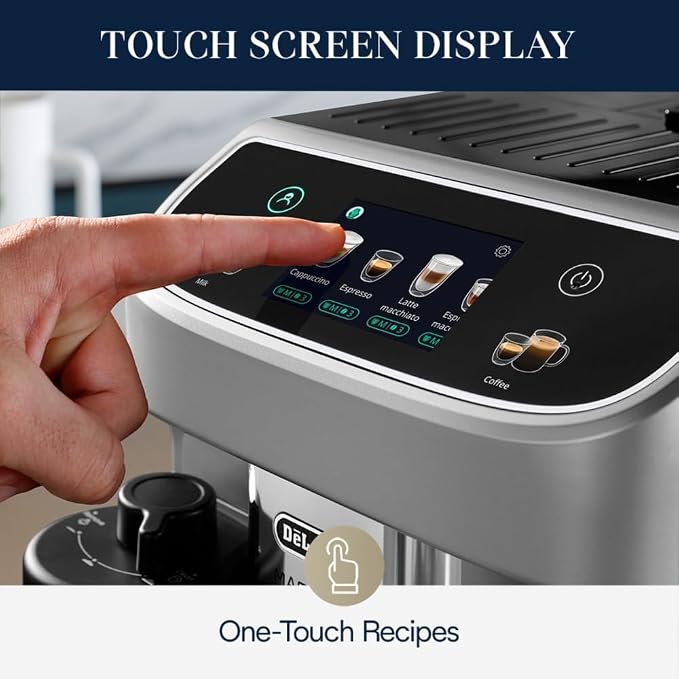 De'Longhi Magnifica Plus Automatic Espresso Machine, Milk Frother, Silver | #1 Worldwide Espresso Machine Maker, 18 One-Touch Recipes, Frother, Built-In Grinder, 4 User Profiles - Image 5