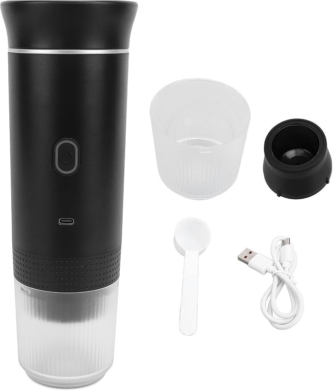 Sonew Portable Coffee Maker Rechargeable Electric Handheld Car Coffee Machine for Travel Office Household – White (Black) - Image 6