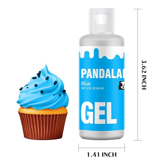 Blue Gel Food Coloring - Pandalab 2 Ounce High Concentrated Food Dye for Baking, Cake, Cookie, Fondant, Icing, Easter Egg, Macaron, DIY Slime (60ml)