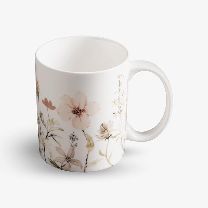 Maison d' Hermine Coffee Mug with Handles Tea Cups (15 Ounce, Pack of 1) | Fine Bone China Coffee Mugs for Hot Beverages Cappuccino Latte Home Hotel Spring Summer -Ice Florals - Romantic Morning - Image 9