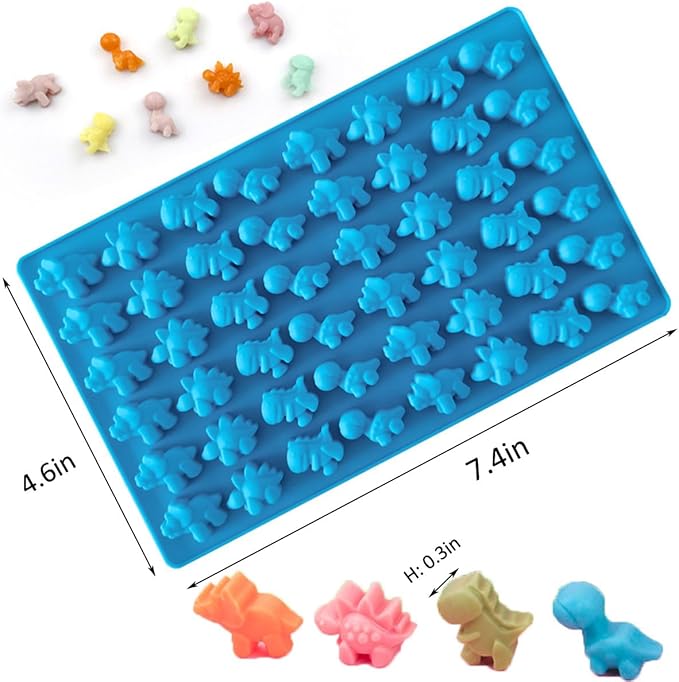 LeLehome 5Pcs Silicone Gummy Molds Set - Bear, Dinosaur, Animal, Donut, Heart Candy Molds 261 Cavities with 2 Droppers - Non-Stick, BPA Free for Chocolate & DIY