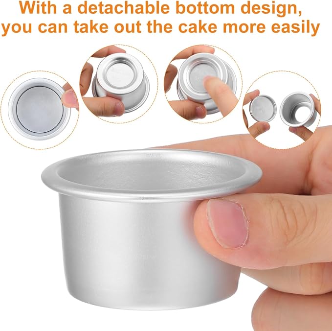 Gatuida 4 Pcs Mini Round Cake Tins with Removable Bottom 2.51 X 1.96 X 1.57 in Cake Pan for Baking Cheesecakes Chiffon Cakes Daily Baking Family Dinners Friends Gatherings - Image 5