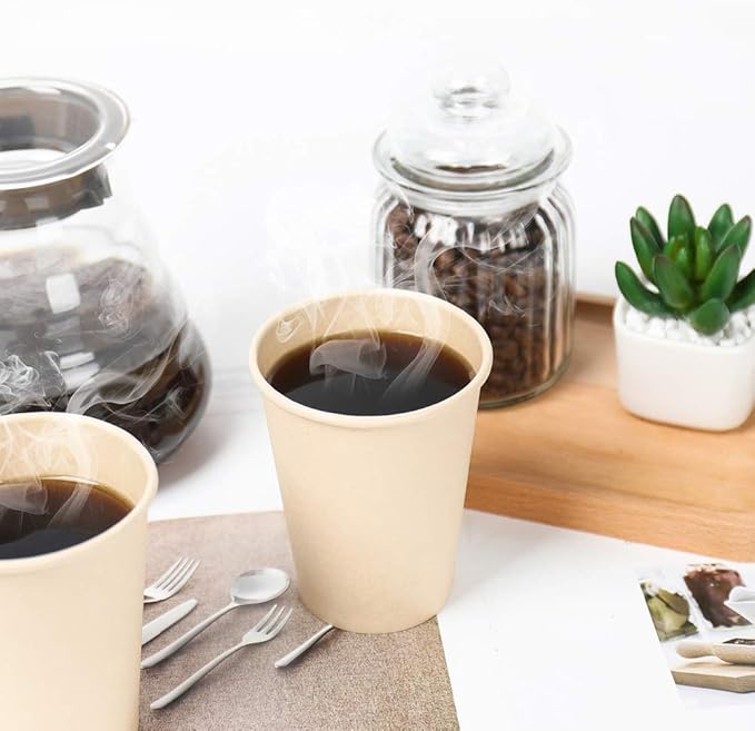 Disposable Coffee Hot Paper Cups Brown 120 Count 10 oz