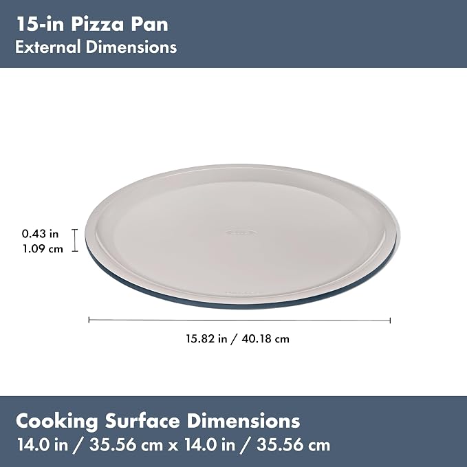 OXO Good Grips Non-Stick Pro Ceramic Coated Metal Bakeware 15” Pizza Pan – Storm Blue - Image 7