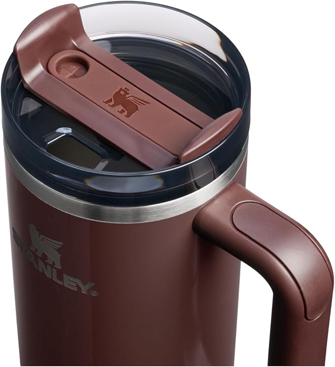 STANLEY Quencher H2.0 Flow State Tumbler, 30 oz, Mahogany Gloss | Handle and Straw | 3-Position Lid | Cup Holder Compatible for Travel | Insulated Stainless Steel Cup | BPA-Free - Image 2