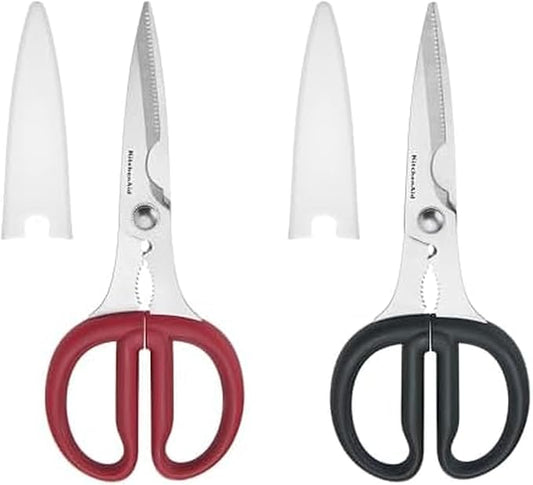 KitchenAid Multipurpose Shear Set, Versatile Scissors with Nutcracker, Bottle Opener, Ergonomic Handles with Protective Blade Covers, 2 Piece by Unknown