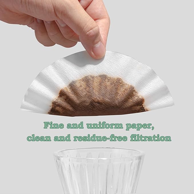 100 Count Unbleached Coffee Filters, 1-2 Cup Natural Basket Coffee Filter Paper for Single Serve Coffee Maker, Small Pour Over and Drip Pot, Mini Coffee Travel Brewer (White, S)